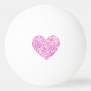 Spirale Handschrift rosa Herz für Valentinstag Tischtennisball