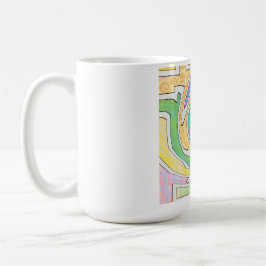 Spirale in einem farbenfrohen Labyrinth gefangen Kaffeetasse