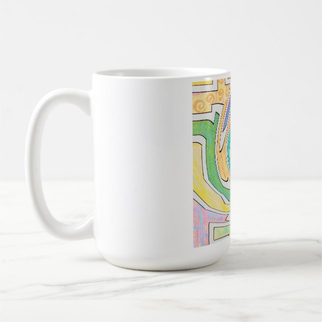 Spirale in einem farbenfrohen Labyrinth gefangen Kaffeetasse (Links)