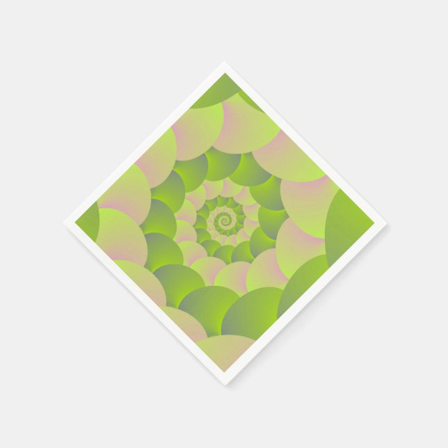 Spirale in Rosa und Grüntöne Serviette (Ecke)