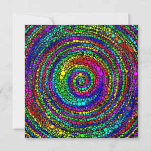 Spirale mit Regenbogenpunkten