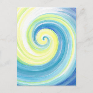 Spirale, Muschel Wasser Farbe Postkarte