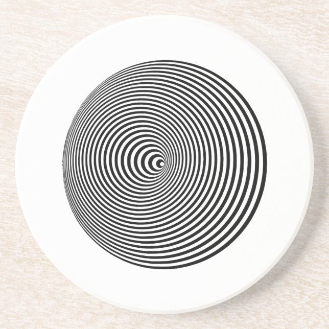 Spirale optische Illusion Sandstein Untersetzer (Vorne)