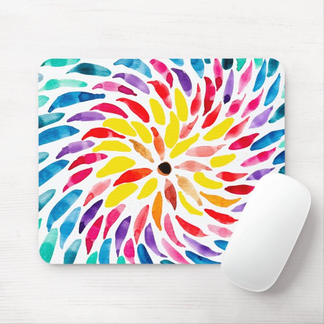 Spirale Regenbogenfarbe abstrakt Mousepad (Mit Mouse)
