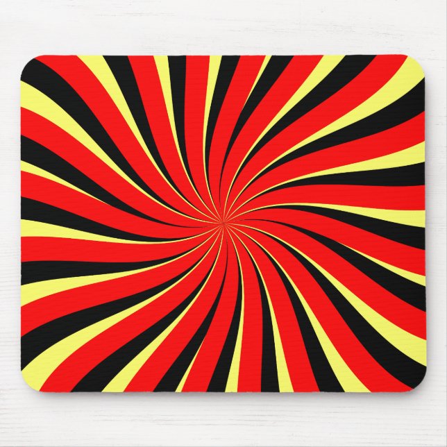 Spirale Schwarz Rot Gelb Mousepad (Vorne)