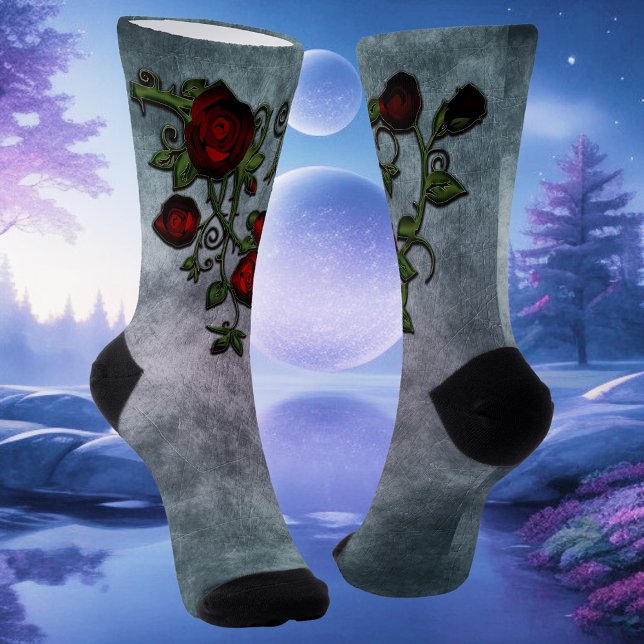 Spiraled Splendor: Eine Rose Weingeschichte Socken (Von Creator hochgeladen)