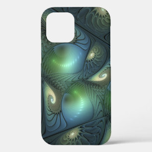 Spiralen Aquamarin Beige Grün Abstraktes Fraktal K Case-Mate iPhone Hülle