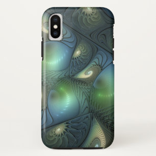 Spiralen Aquamarin Beige Grün Abstraktes Fraktal K Case-Mate iPhone Hülle