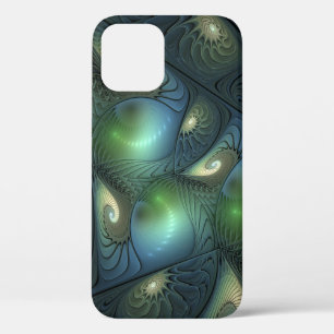 Spiralen Aquamarin Beige Grün Abstraktes Fraktal K Case-Mate iPhone Hülle