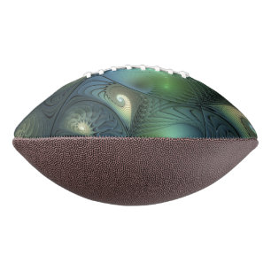Spiralen Aquamarin Beige Grün Abstraktes Fraktal K Football