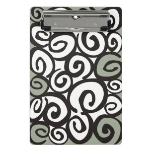 Spiralen Muster Schwarz & Weiß + Ihre Ideen Mini Klemmbrett