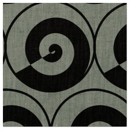 Spiralen, Schnecken, Kreise Muster schwarz Stoff
