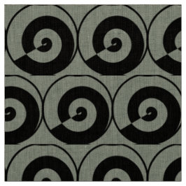 Spiralen, Schnecken, Kreise Muster schwarz Stoff