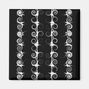 Spiralen und Wirbel Schwarz-Weiß-Muster Magnet