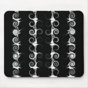 Spiralen und Wirbel Schwarz-Weiß-Muster Mousepad
