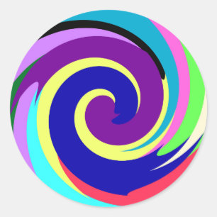 Spiralfarbe Runder Aufkleber