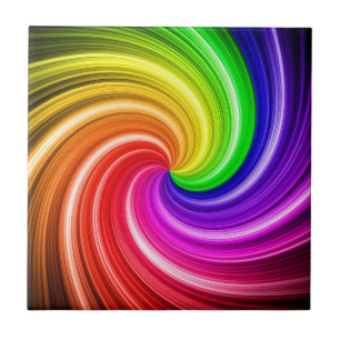 Spiralfarbene Gefärbte Krawatte Rainbow Swirl Kun Fliese