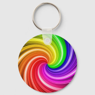 Spiralfarbene Gefärbte Krawatte Rainbow Swirl Kun Schlüsselanhänger