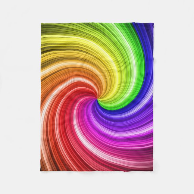 Spiralfarbene Gefärbte Krawatte Rainbow Swirl Kuns Fleecedecke (Vorderseite)