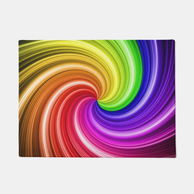 Spiralfarbene Gefärbte Krawatte Rainbow Swirl Kuns Fußmatte (Vorderseite)