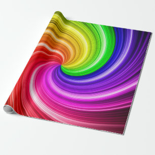 Spiralfarbene Gefärbte Krawatte Rainbow Swirl Kuns Geschenkpapier
