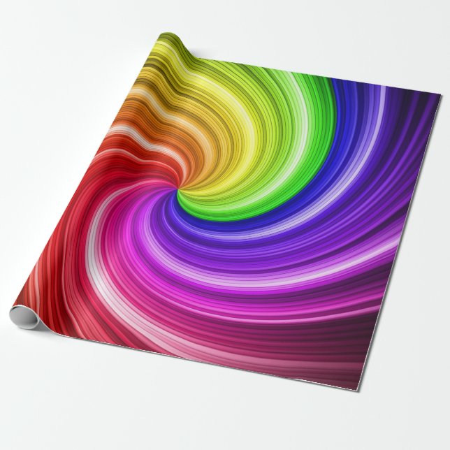 Spiralfarbene Gefärbte Krawatte Rainbow Swirl Kuns Geschenkpapier (Ungerollt)