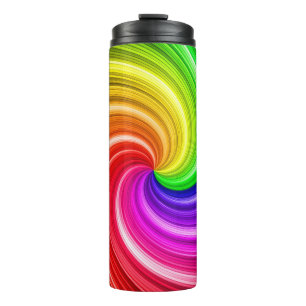 Spiralfarbene Gefärbte Krawatte Rainbow Swirl Kuns Thermosbecher