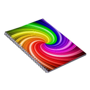 Spiralfarbene Gefärbte Krawatte Regenbogen Swirl A Notizblock