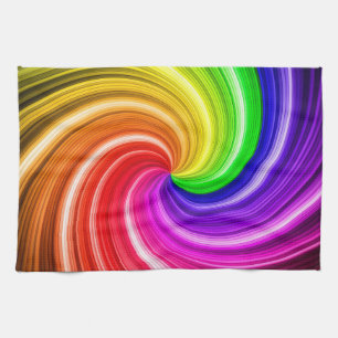 Spiralfarbige Tie-Dye-Regenbogen-Swirbel-Kunstmust Geschirrtuch