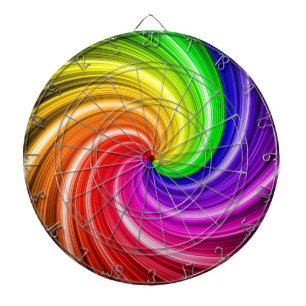 Spiralfarbige Tie-Dye-Regenbogenwirbel-Kunstmuster Dartscheibe