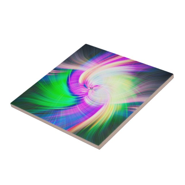 SPIRALFLUO - Psychedelisch-farbiges modernes Frakt Fliese (Seite)