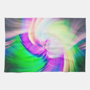 SPIRALFLUO - Psychedelisch-farbiges modernes Frakt Geschirrtuch