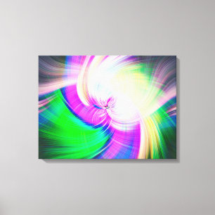 SPIRALFLUO - Psychedelisch-farbiges modernes Frakt Leinwanddruck
