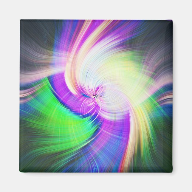 SPIRALFLUO - Psychedelisch-farbiges modernes Frakt Magnet (Vorne)