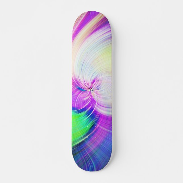 SPIRALFLUO - Psychedelisch-farbiges modernes Frakt Skateboard (Vorne)