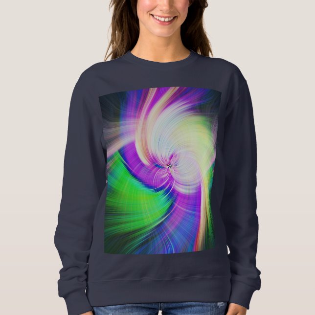 SPIRALFLUO - Psychedelisch-farbiges modernes Frakt Sweatshirt (Vorderseite)
