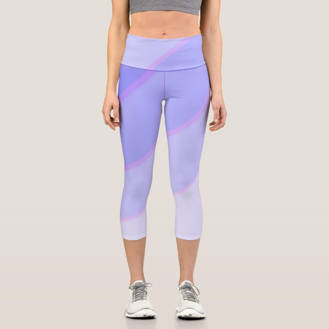 Spiralförmige Pastellfarben Obre Lilac Capri Leggings (Vorderseite)