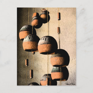 Spiralförmige tönerne Windspiele Stillleben Danke Postkarte