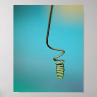 Spiralförmiger Drahtfaden Blaues abstraktes Poster