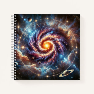 Spiralgalaxie & Himmelsbewegung Notizbuch
