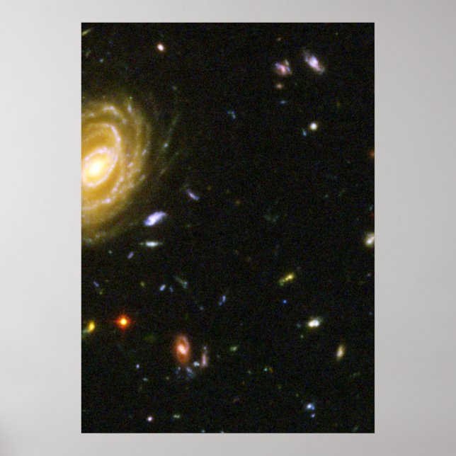 Spiralgalaxie im Hubble-Ultra-Deep-Feld Poster (Vorne)