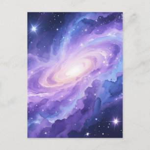 Spiralgalaxie Nebel Lila Kosmischer Strudel Postkarte
