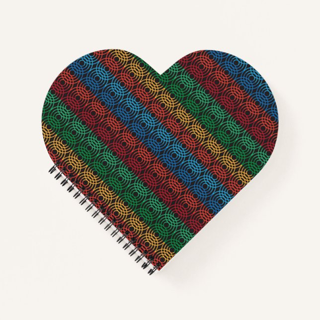 Spiralgebundenes Notebook mit kreisförmiger Muster Notizbuch (Vorderseite)