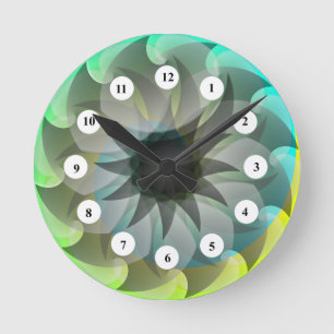 Spiralhai (klassisches Gesicht) von Kenneth Yoncic Runde Wanduhr