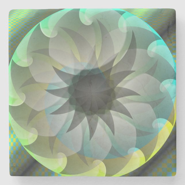 Spiralhai von Kenneth Yoncich Steinuntersetzer (Vorderseite)