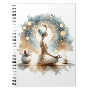 Spiralheft mit Frauen in Yoga-Pose Notizblock