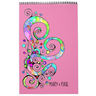Spiralherz Handgemalt Design 1 Kalender