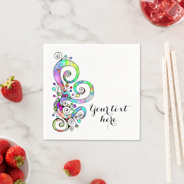 Spiralherz Handgemalt Design 1 Serviette (Beispiel)