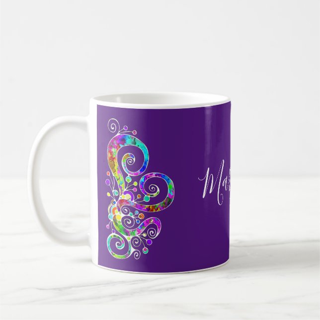 Spiralherz Handgemalt Design 2 Kaffeetasse (Links)
