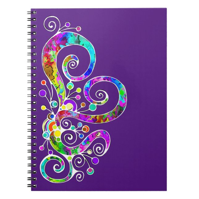 Spiralherz Handgemalt Design 2 Notizblock (Vorderseite)
